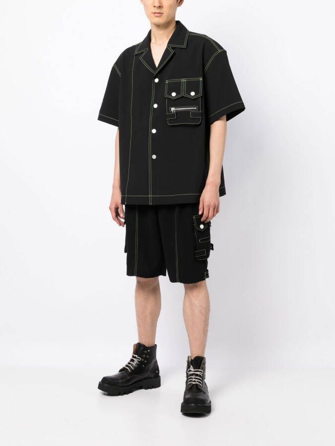 Feng Chen Wang Shorts met contrasterende stiksels Zwart