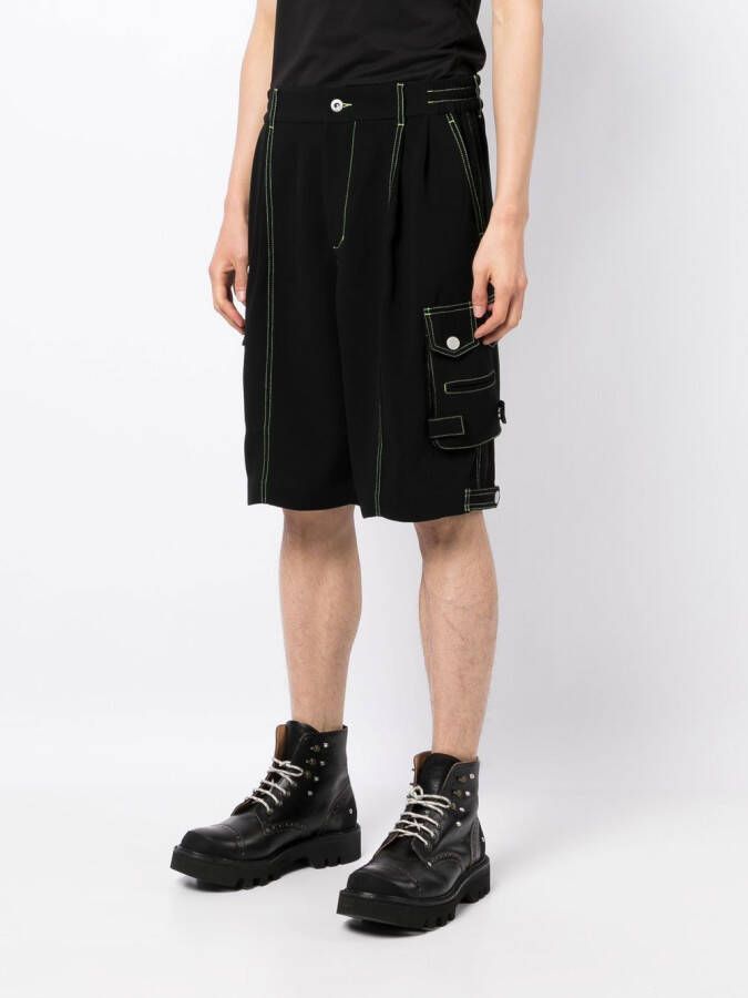 Feng Chen Wang Shorts met contrasterende stiksels Zwart