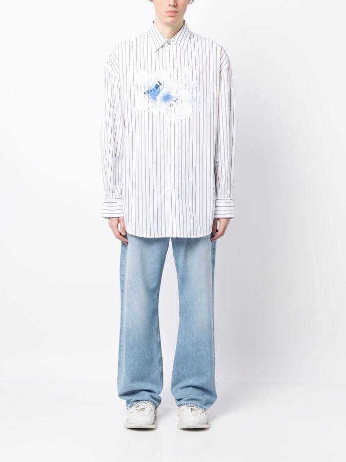 Feng Chen Wang Overhemd met bloemenprint Wit