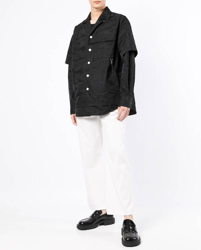 Feng Chen Wang Gelaagd overhemd Zwart