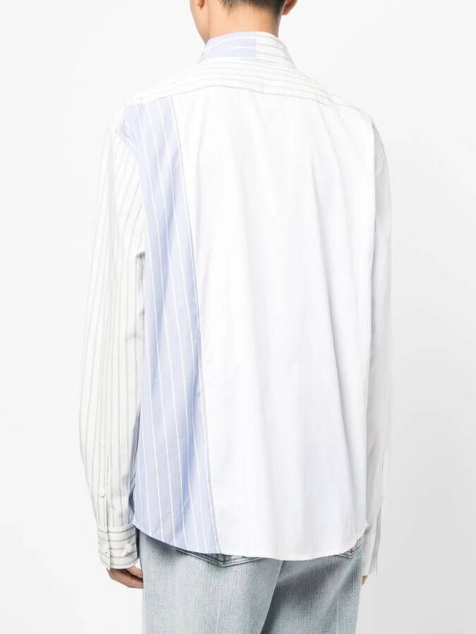 Feng Chen Wang Gestreept overhemd Blauw
