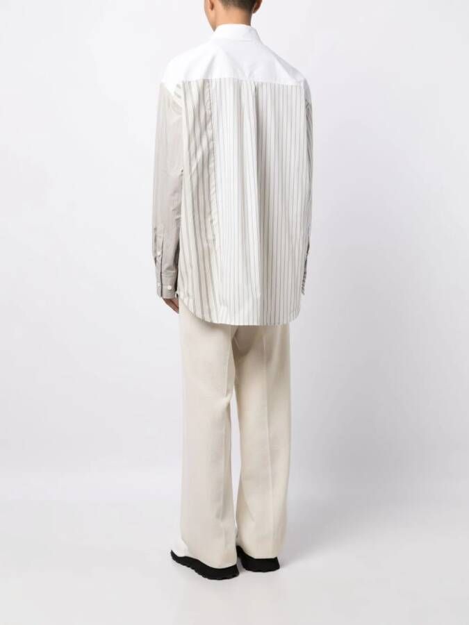 Feng Chen Wang Gestreept overhemd Wit
