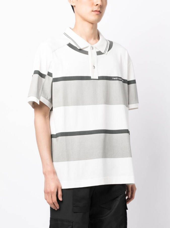 Feng Chen Wang Gestreept poloshirt Wit