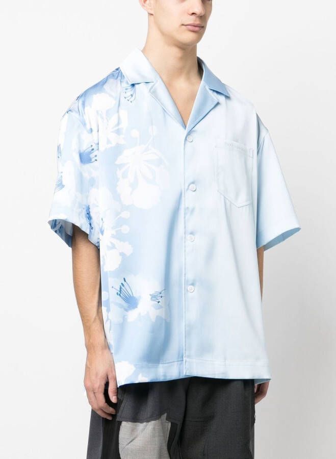 Feng Chen Wang Overhemd met kleurverloop Blauw