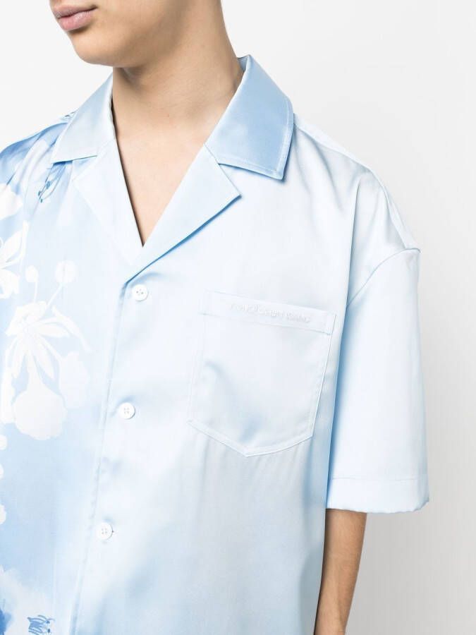 Feng Chen Wang Overhemd met kleurverloop Blauw