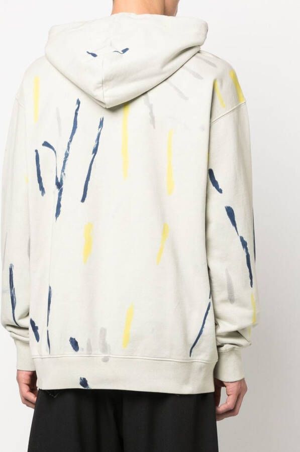 Feng Chen Wang Hoodie met tie-dye print Beige