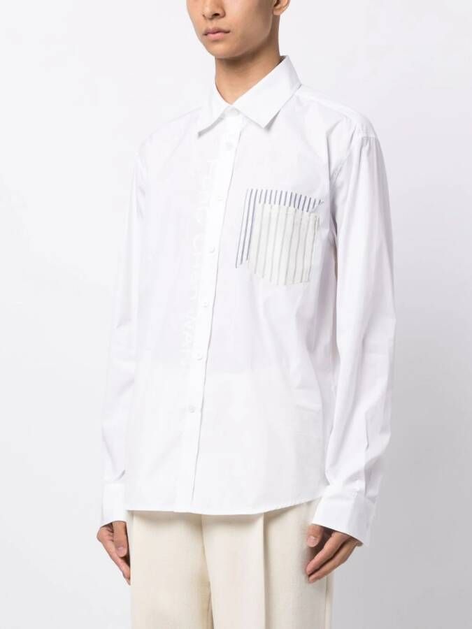 Feng Chen Wang Overhemd met logoprint Wit