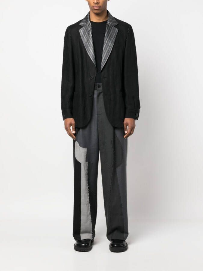 Feng Chen Wang Broek met patchwork Grijs