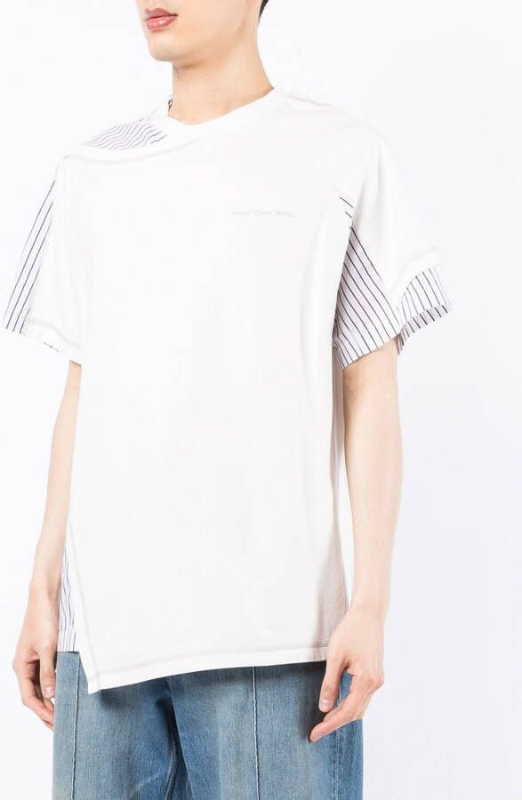 Feng Chen Wang T-shirt met contrasterend vlak Wit