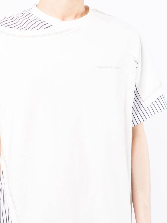 Feng Chen Wang T-shirt met contrasterend vlak Wit