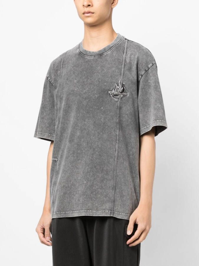 Feng Chen Wang T-shirt met geborduurd logo Grijs