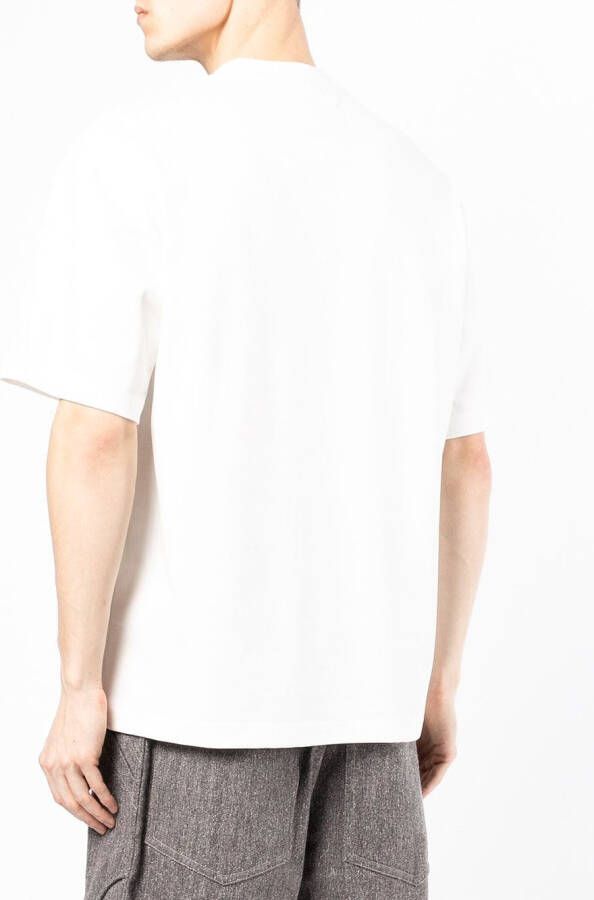 Feng Chen Wang T-shirt met logoprint Wit