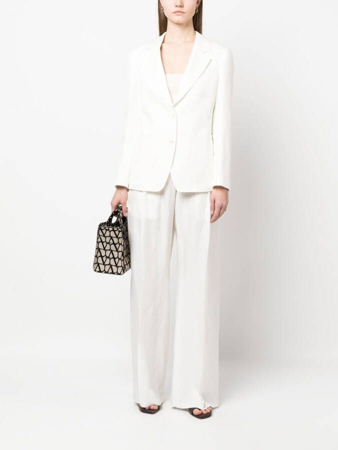 Ferragamo Blazer met enkele rij knopen Wit