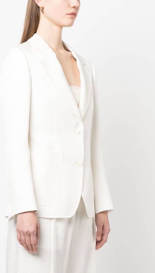 Ferragamo Blazer met enkele rij knopen Wit