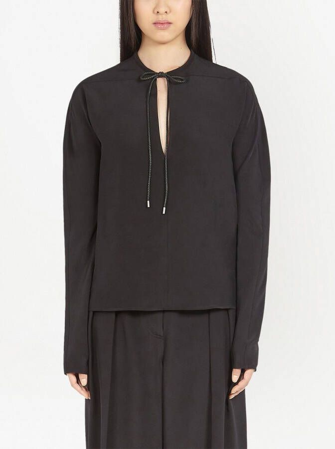 Ferragamo Blouse met gestrikte hals Zwart