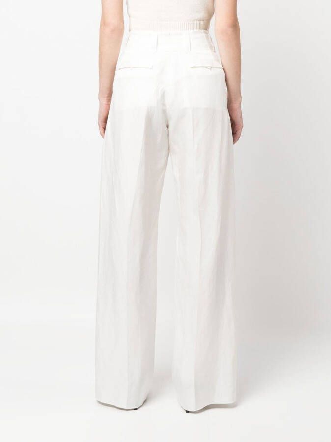 Ferragamo Broek met wijde pijpen Wit