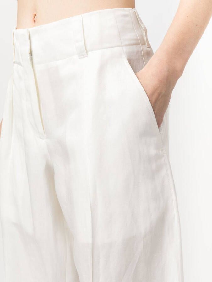 Ferragamo Broek met wijde pijpen Wit