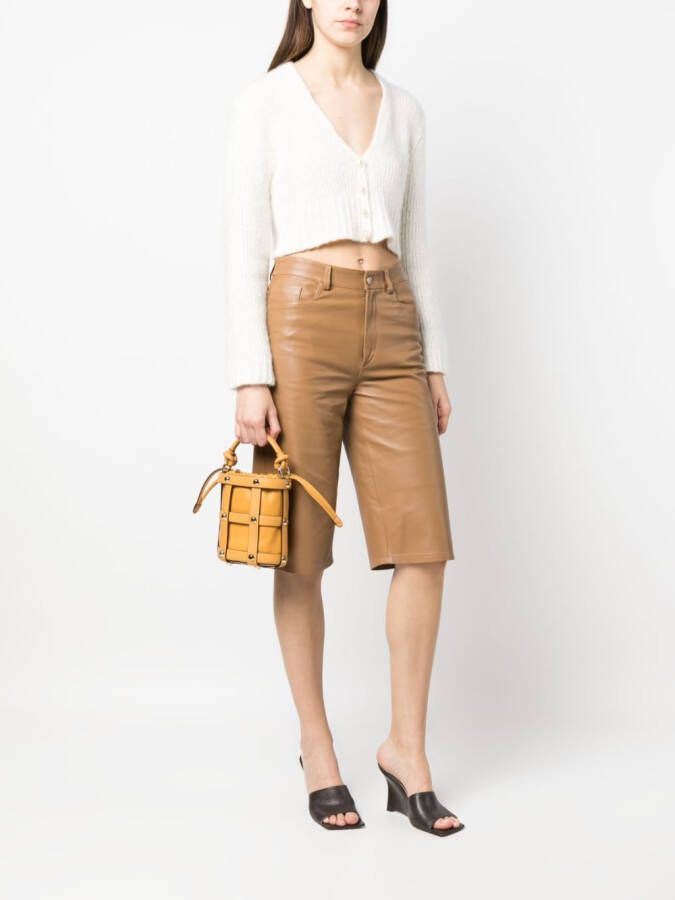 Ferragamo Cage leren bucket-tas Beige