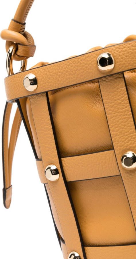 Ferragamo Cage leren bucket-tas Beige