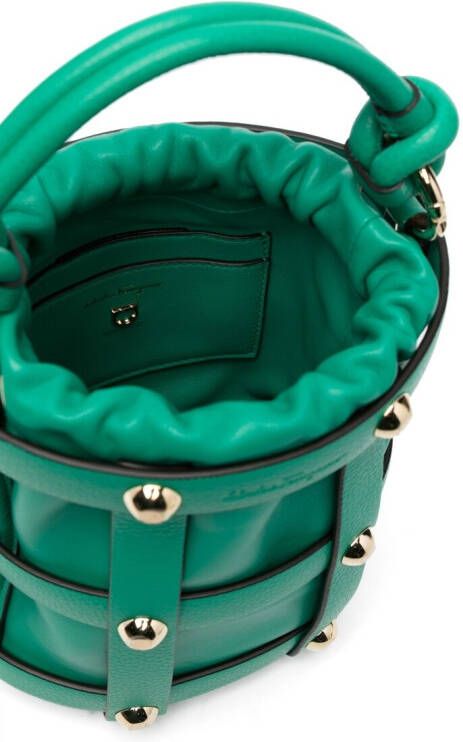 Ferragamo Gekooide bucket-tas Groen