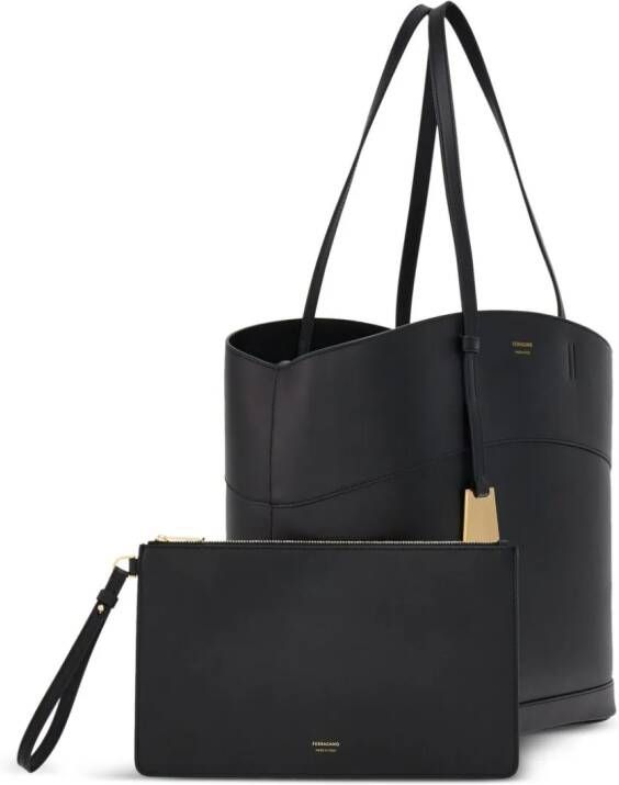 Ferragamo Charming shopper met logoprint Zwart