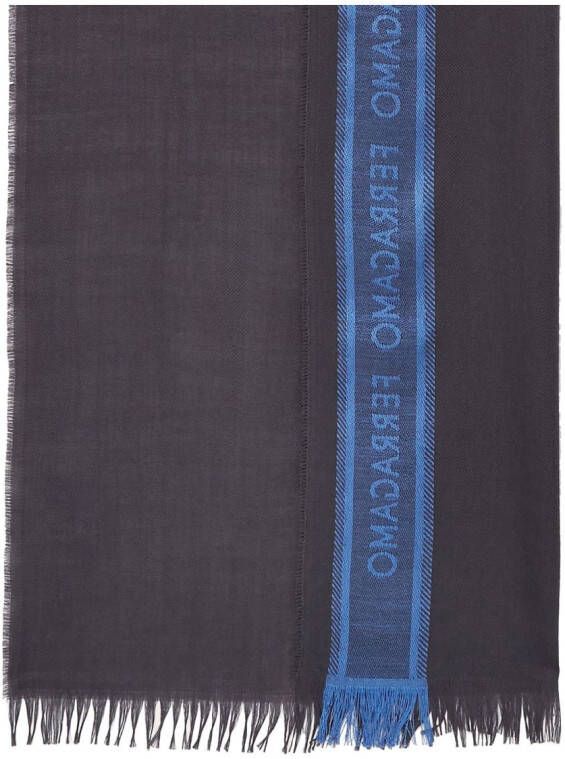 Ferragamo Sjaal met colourblocking Grijs