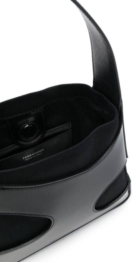 Ferragamo Leren schoudertas Zwart