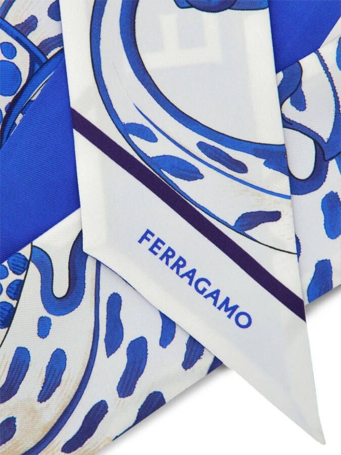 Ferragamo Zijden sjaal Blauw