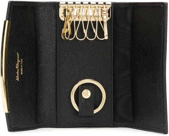 Ferragamo Gancini keyring wallet Zwart