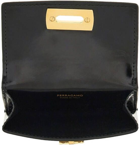 Ferragamo Leren pasjeshouder Zwart