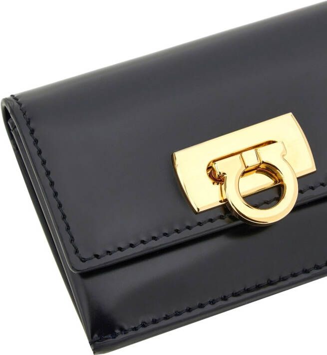 Ferragamo Leren pasjeshouder Zwart