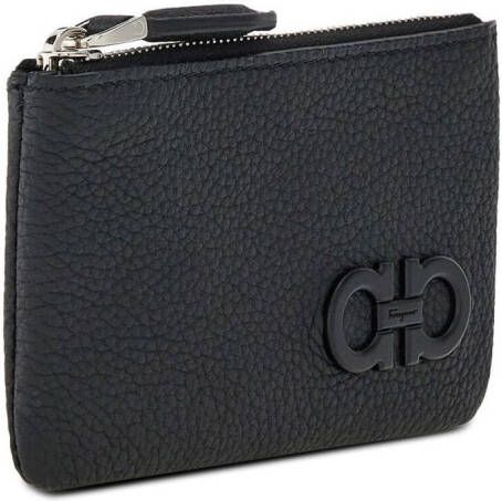 Ferragamo Gancini leren sleutelhanger Zwart