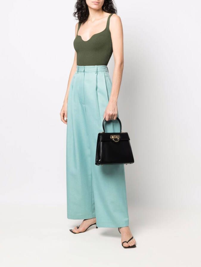 Ferragamo Gancini leren tas Zwart