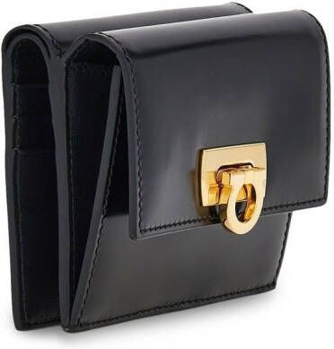 Ferragamo Gancini portemonnee met gesp Zwart