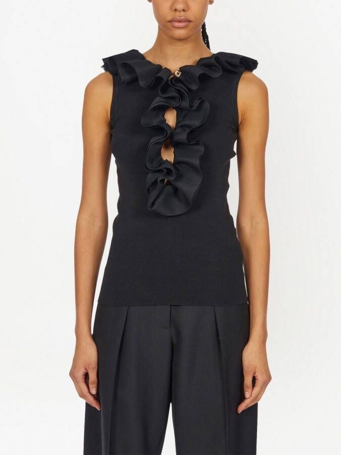 Ferragamo Gilet met ruche afwerking Zwart