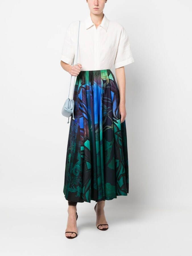 Ferragamo Midi-rok met print Groen