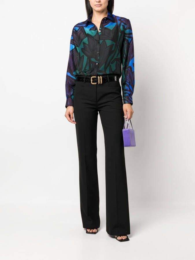 Ferragamo Blouse met grafische print Zwart