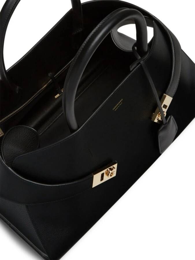 Ferragamo Hug leren shopper Zwart