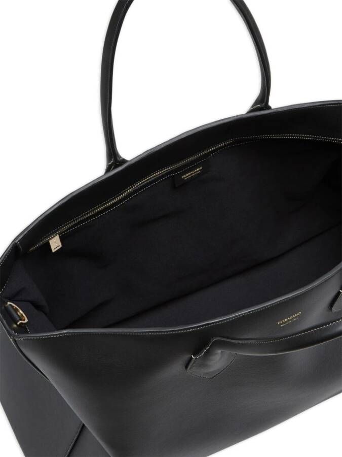 Ferragamo Leren shopper Zwart
