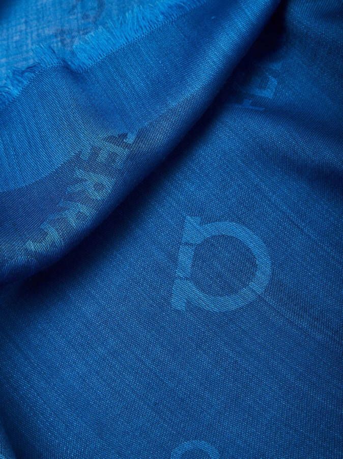 Ferragamo Sjaal met logoprint Blauw