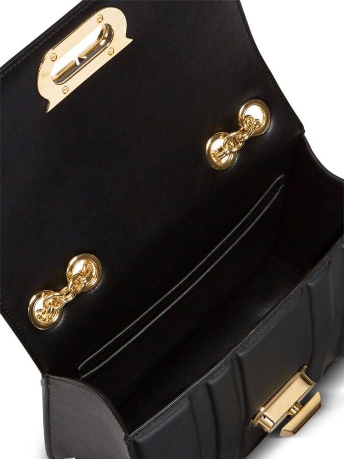 Ferragamo Gancini leren schoudertas Zwart