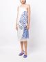 Ferragamo Midi-jurk met bloemenprint Wit - Thumbnail 2