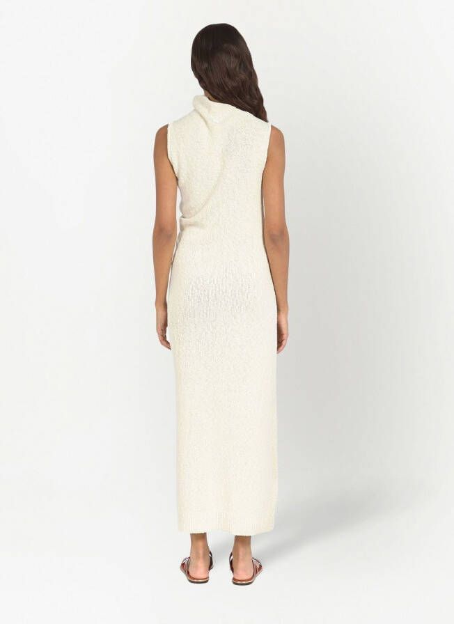 Ferragamo Midi-jurk met textuur Wit
