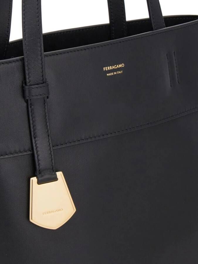 Ferragamo North-South shopper met logoprint Zwart
