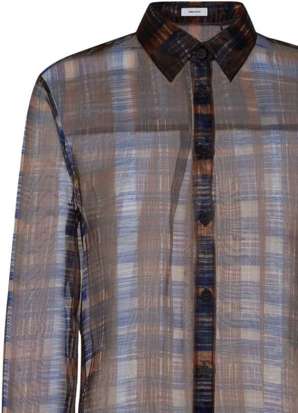Ferragamo Organza blouse Bruin