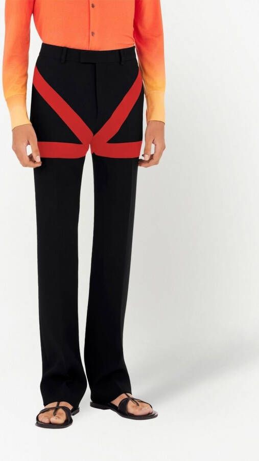 Ferragamo Pantalon met print Zwart