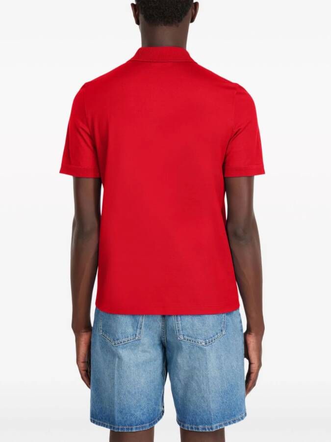 Ferragamo Poloshirt met halve rits Rood