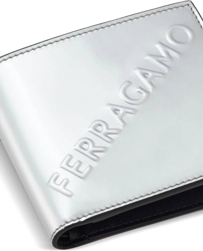 Ferragamo Portemonnee met logo-reliëf Zilver