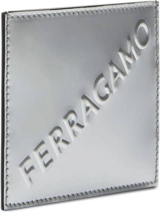 Ferragamo Portemonnee met logo-reliëf Zilver