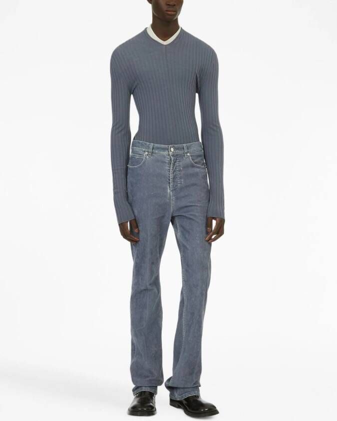 Ferragamo Ribgebreide trui Grijs